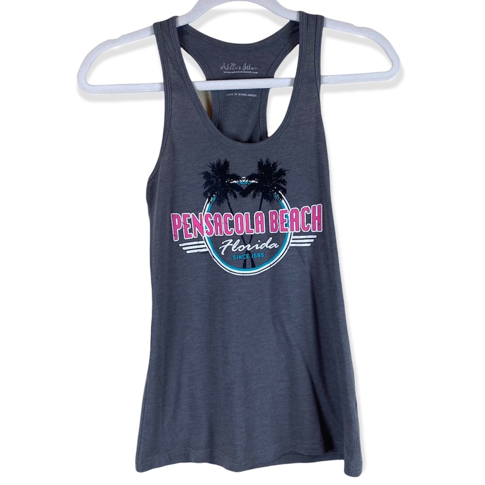 Alvins Island Pensacola Beach Florida Racerback Scoop Neck Sleeveless Tank Top